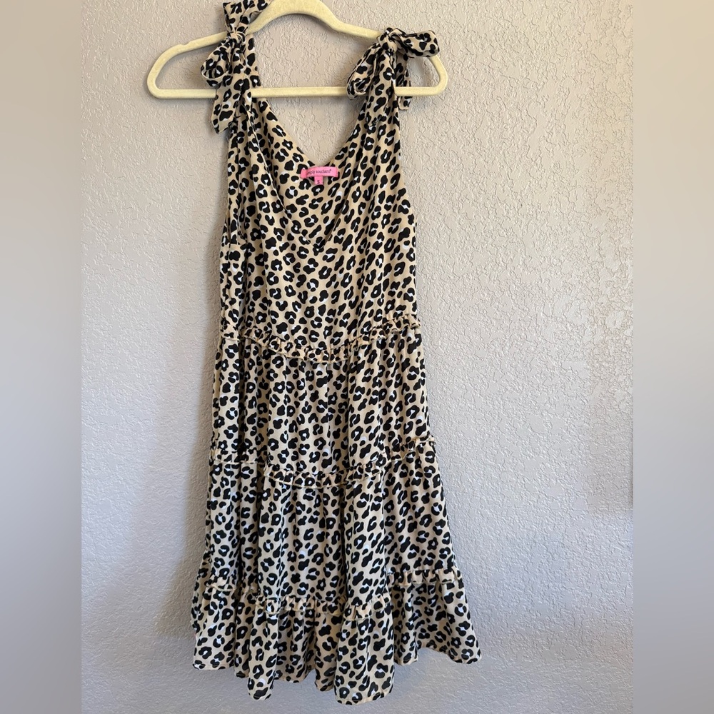 Simply Southern Leopard Print Midi Dress - Black and Cream